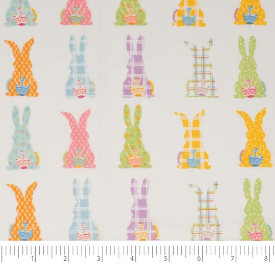 Michaels, SINGER® Colorful Bunny Cotton Fabric – Category: Easter